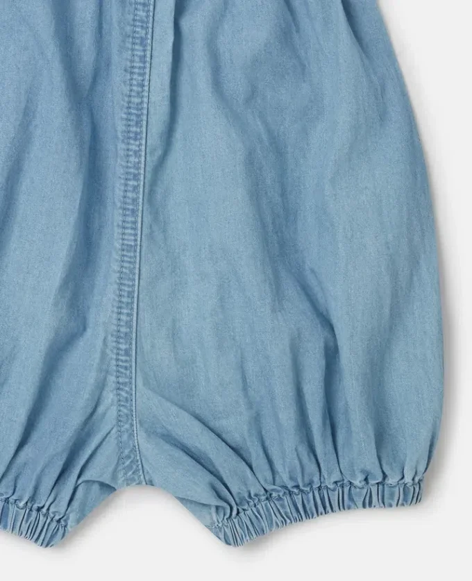Ladybird-Embroidered Denim Romper Ladybird-Embroidered Denim Romper