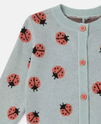 Ladybird Knitted Crewneck Cardigan