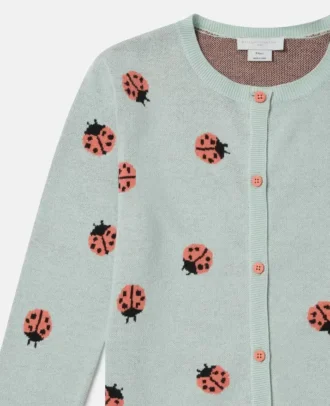 Ladybird Knitted Crewneck Cardigan