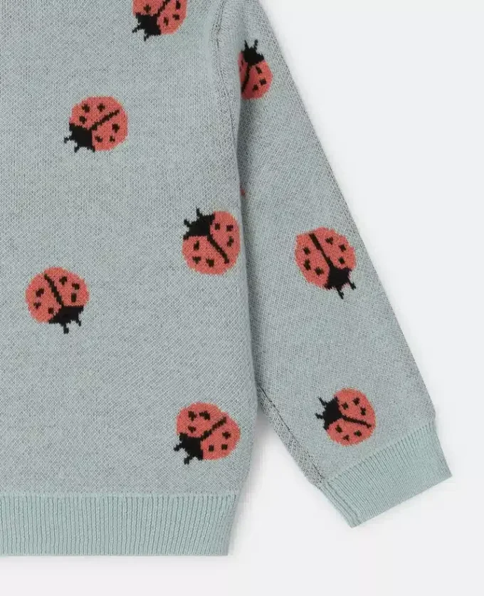 Ladybird Knitted Crewneck Cardigan Ladybird Knitted Crewneck Cardigan