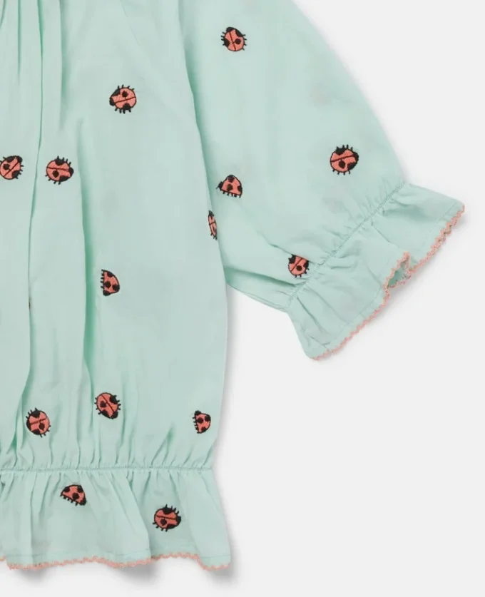 Ladybird Short-Sleeve Pleated Trim Top Ladybird Short-Sleeve Pleated Trim Top