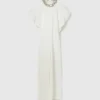Lead-Free Crystal Chain Cap-Sleeve Jumpsuit Lead-Free Crystal Chain Cap-Sleeve Jumpsuit