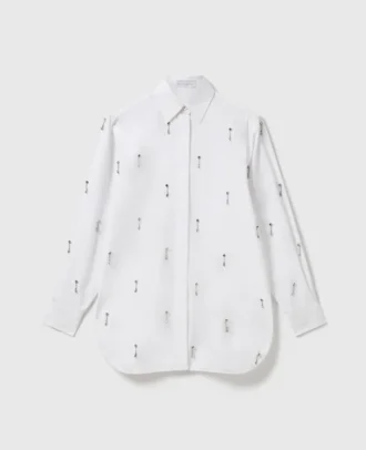 Lead-Free Crystal Embellished Oxford Shirt