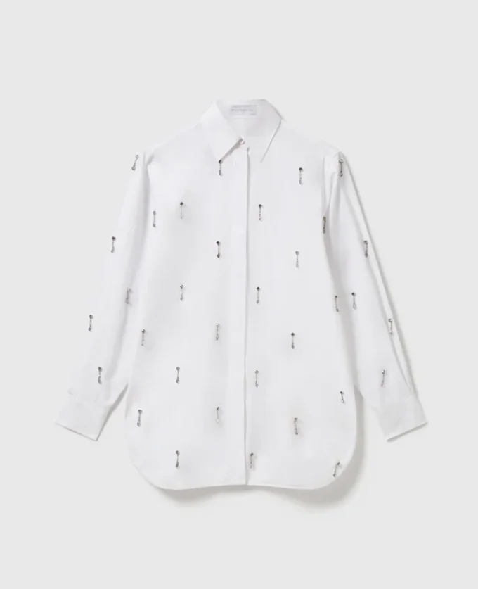 Lead-Free Crystal Embellished Oxford Shirt Lead-Free Crystal Embellished Oxford Shirt