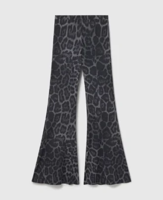 Leopard-Print Mid-Rise Flared Pants