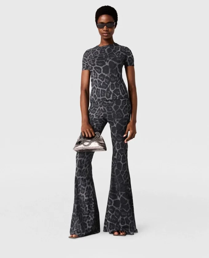 Leopard-Print Mid-Rise Flared Pants Leopard-Print Mid-Rise Flared Pants