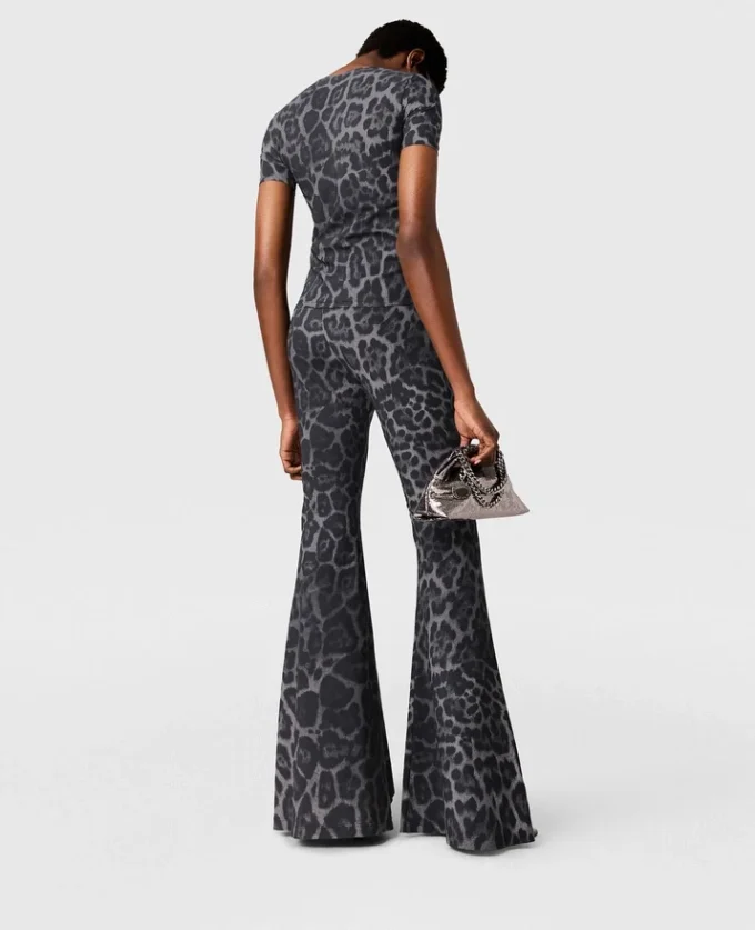 Leopard-Print Mid-Rise Flared Pants Leopard-Print Mid-Rise Flared Pants