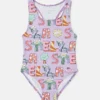 Lettering Print Swimsuit Lettering Print Swimsuit