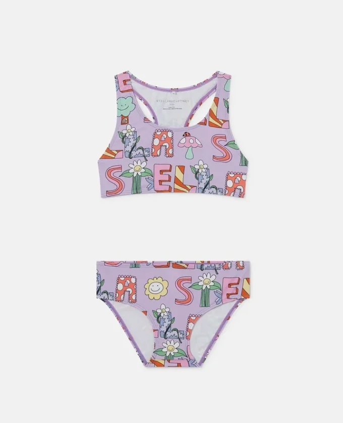 Lettering Print Swimsuit Lettering Print Swimsuit