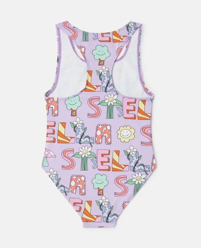 Lettering Print Swimsuit Lettering Print Swimsuit