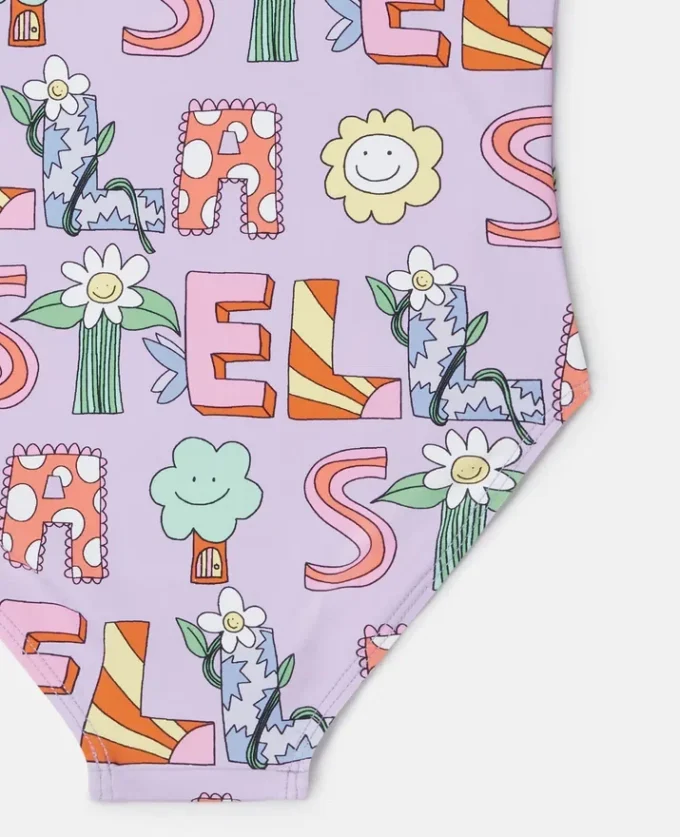 Lettering Print Swimsuit Lettering Print Swimsuit