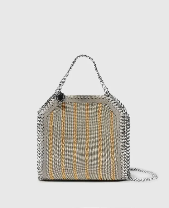 Limited-Edition Falabella Metallic Chain-Embroidered Tiny Tote Bag Limited-Edition Falabella Metallic Chain-Embroidered Tiny Tote Bag