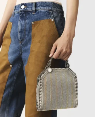 Limited-Edition Falabella Metallic Chain-Embroidered Tiny Tote Bag