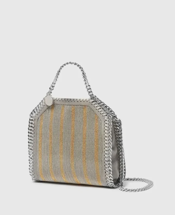 Limited-Edition Falabella Metallic Chain-Embroidered Tiny Tote Bag Limited-Edition Falabella Metallic Chain-Embroidered Tiny Tote Bag