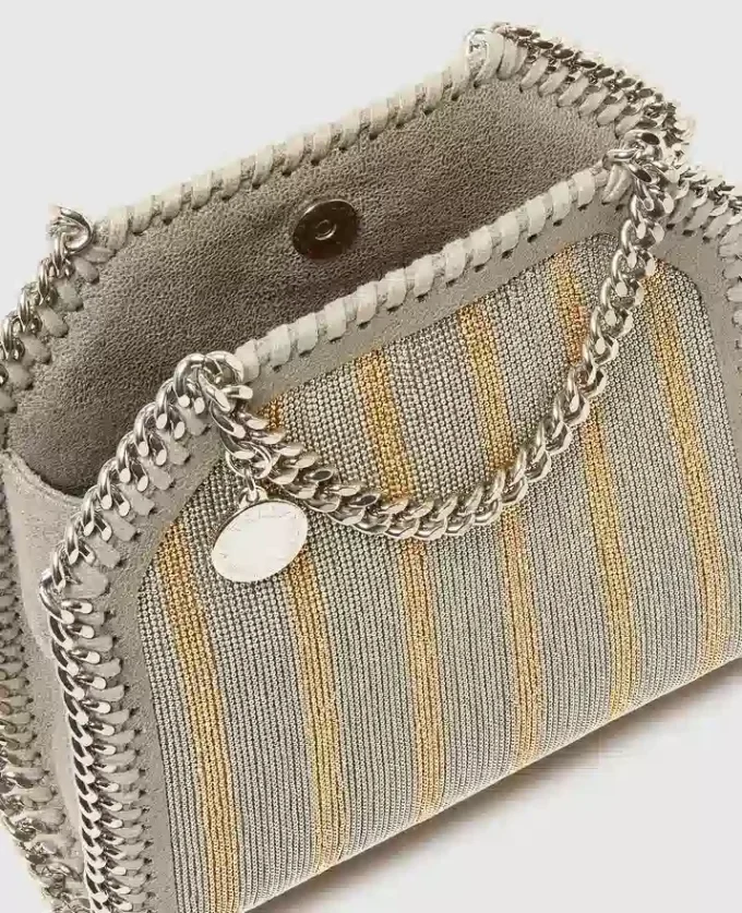 Limited-Edition Falabella Metallic Chain-Embroidered Tiny Tote Bag Limited-Edition Falabella Metallic Chain-Embroidered Tiny Tote Bag