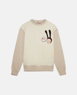 Little Black Bunny Embroidered Cotton Jumper