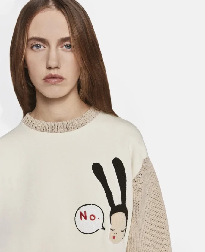 Little Black Bunny Embroidered Cotton Jumper Little Black Bunny Embroidered Cotton Jumper