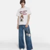 Little Black Bunny Embroidered Wide Leg Jeans Little Black Bunny Embroidered Wide Leg Jeans