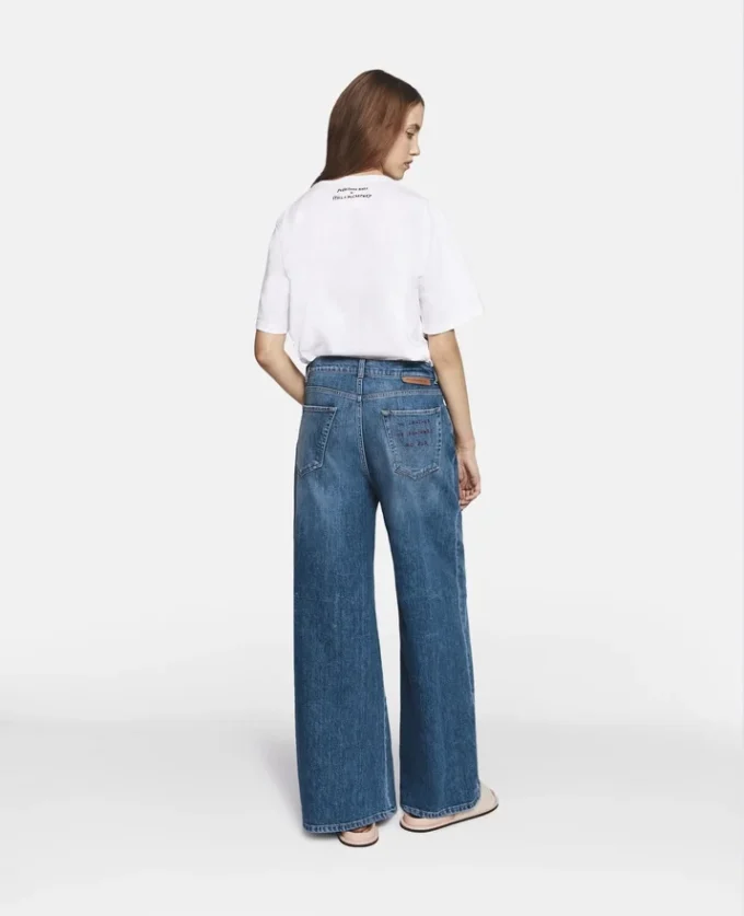 Little Black Bunny Embroidered Wide Leg Jeans Little Black Bunny Embroidered Wide Leg Jeans