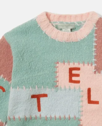 Logo Embroidered Balloon-Sleeve Sweater