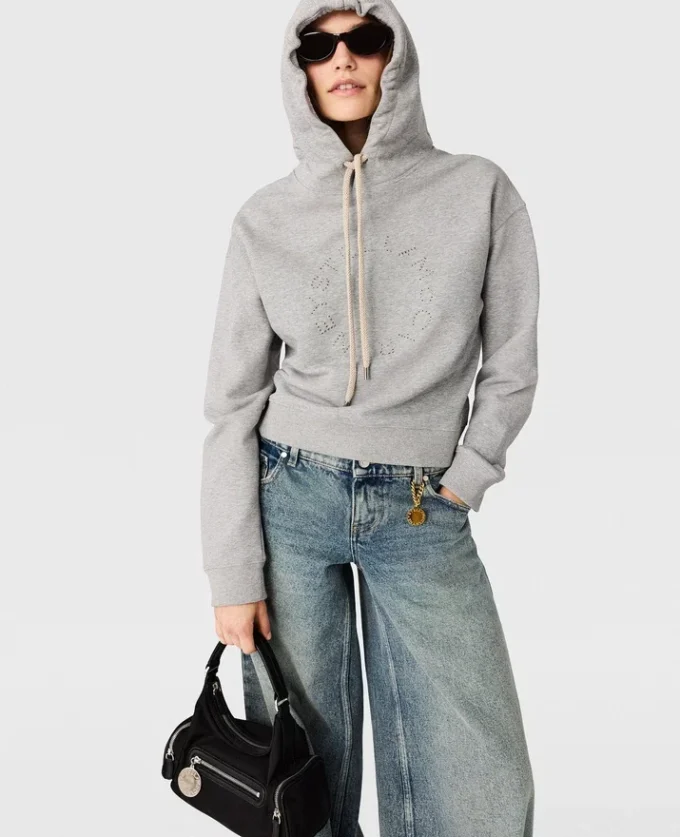 Logo-Embroidered Cropped Hoodie Logo-Embroidered Cropped Hoodie