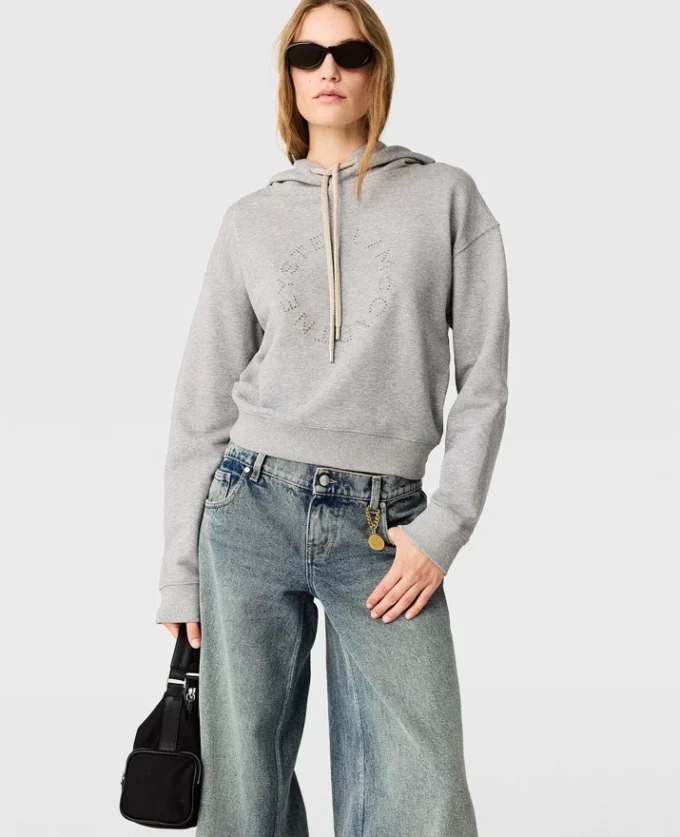 Logo-Embroidered Cropped Hoodie Logo-Embroidered Cropped Hoodie