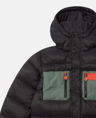 Logo Graphic Hooded Puffer Coat