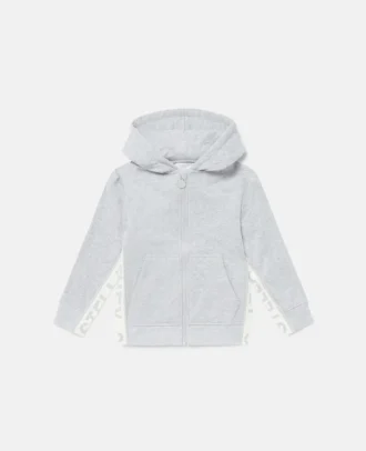 Logo Graphic Hooded Zipper Sweatshirt
