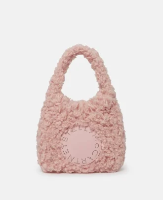Logo Plush Teddy Hobo Small Tote Bag