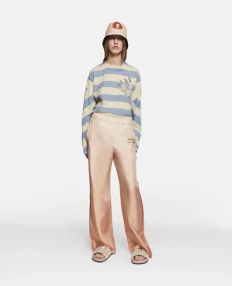 Logo Print Silk Twill Trousers Logo Print Silk Twill Trousers