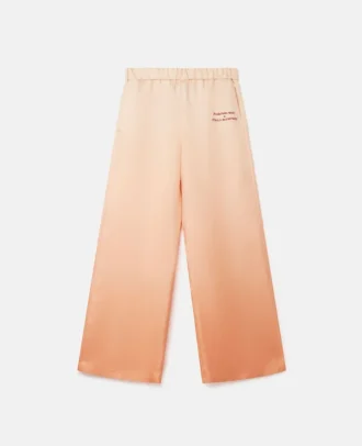 Logo Print Silk Twill Trousers Logo Print Silk Twill Trousers
