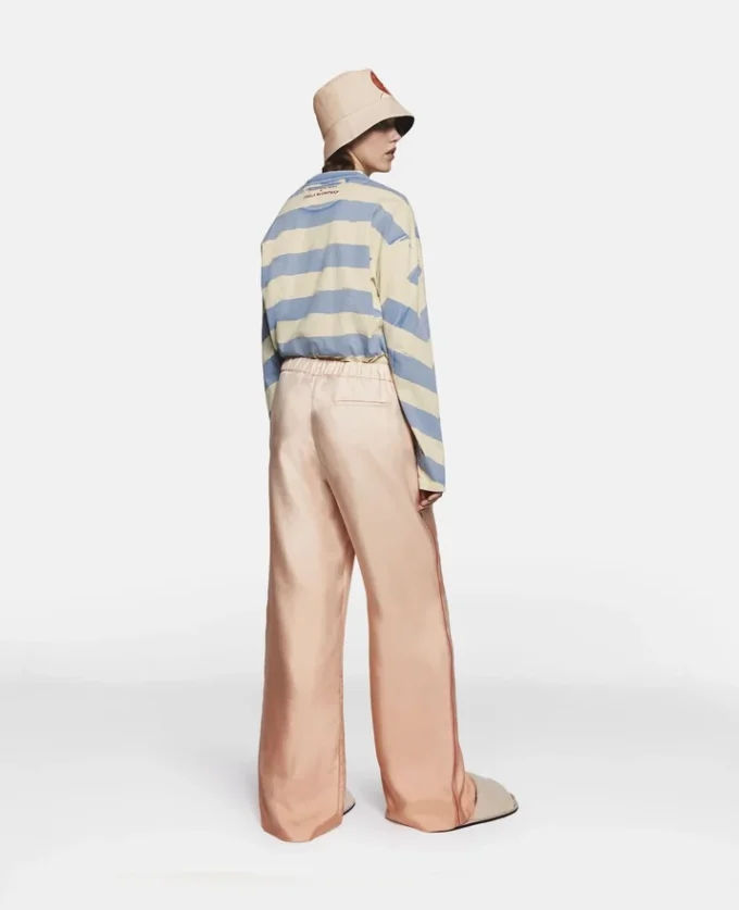 Logo Print Silk Twill Trousers Logo Print Silk Twill Trousers