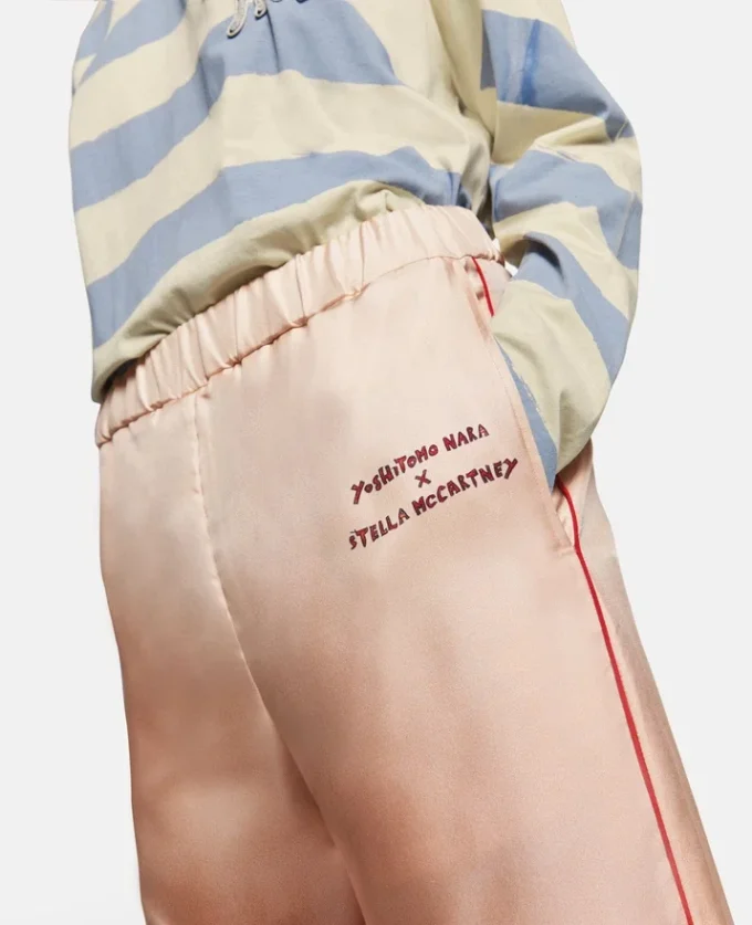 Logo Print Silk Twill Trousers Logo Print Silk Twill Trousers