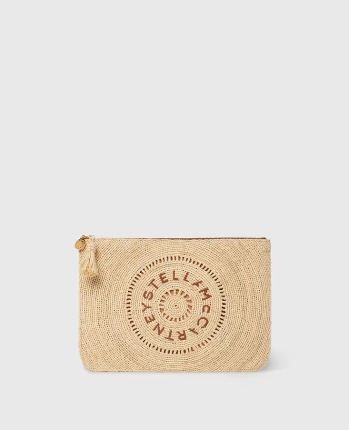 Logo Raffia Clutch Pouch Logo Raffia Clutch Pouch