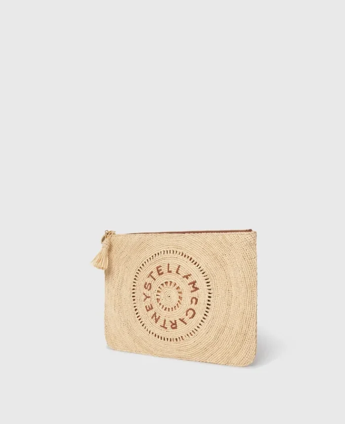 Logo Raffia Clutch Pouch Logo Raffia Clutch Pouch