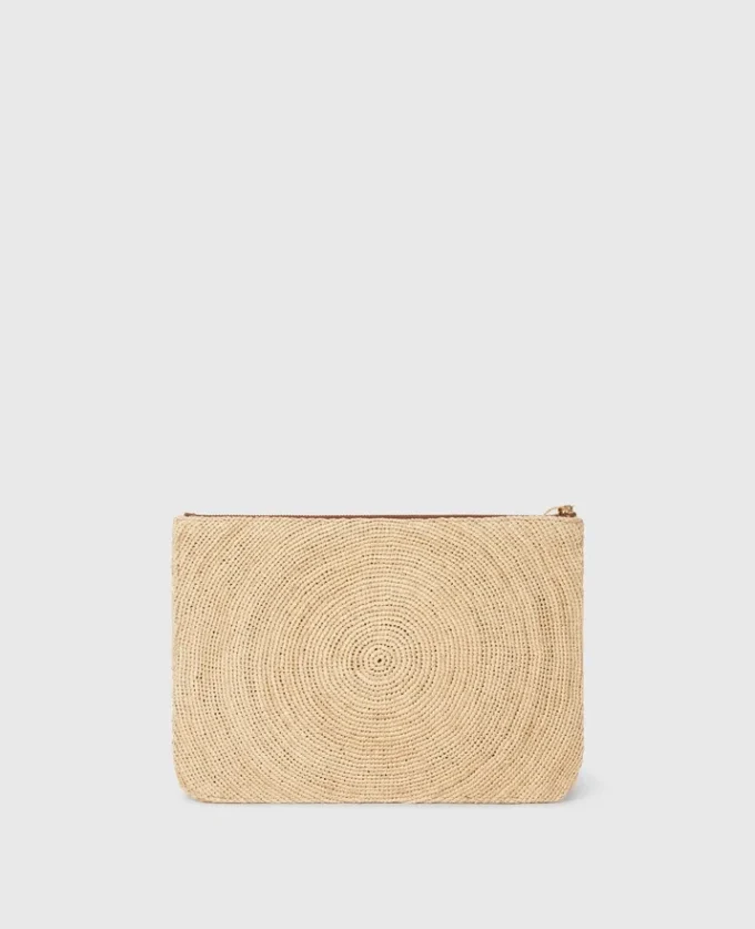 Logo Raffia Clutch Pouch Logo Raffia Clutch Pouch