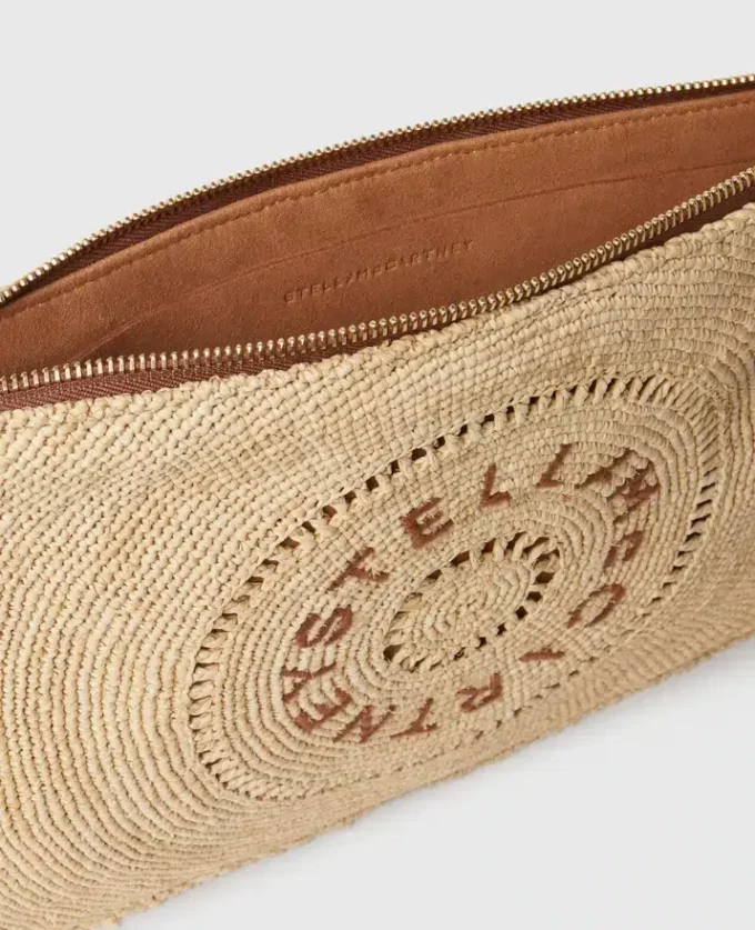 Logo Raffia Clutch Pouch Logo Raffia Clutch Pouch