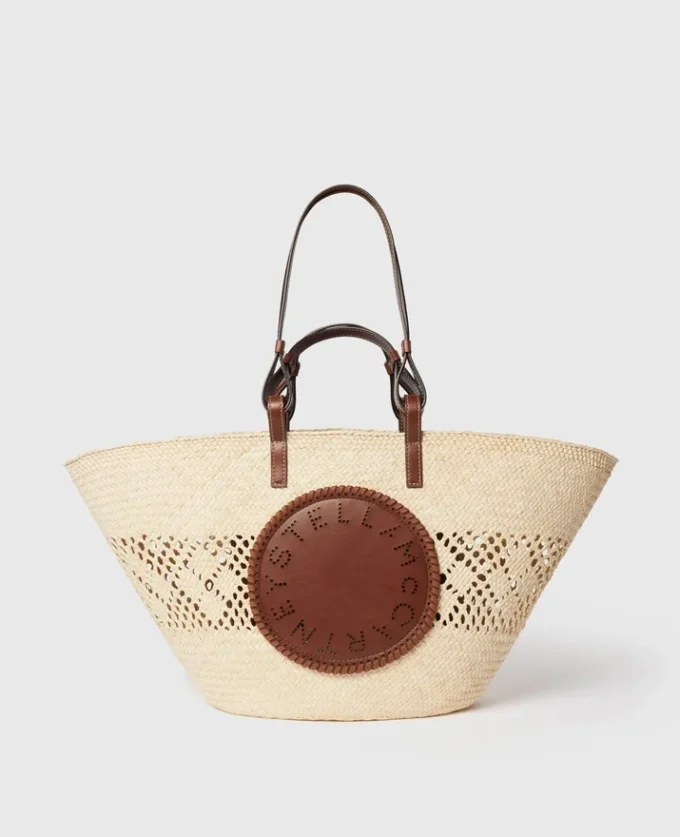 Logo Raffia Crochet Large Tote Bag Logo Raffia Crochet Large Tote Bag
