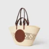 Logo Raffia Crochet Large Tote Bag Logo Raffia Crochet Large Tote Bag