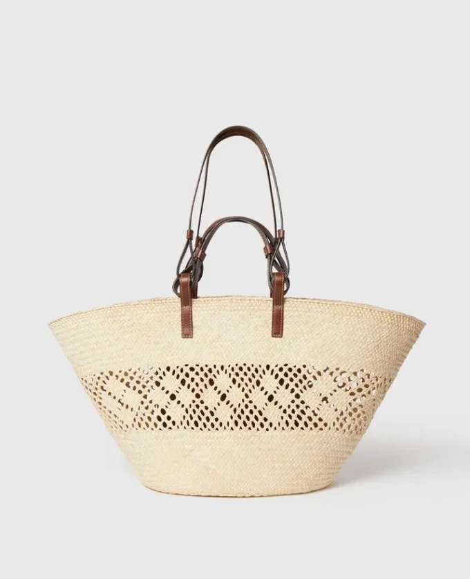 Logo Raffia Crochet Large Tote Bag Logo Raffia Crochet Large Tote Bag