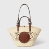 Logo Raffia Crochet Medium Tote Bag Logo Raffia Crochet Medium Tote Bag