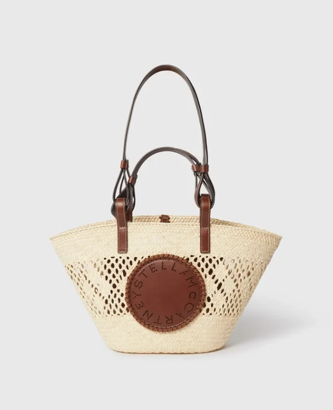 Logo Raffia Crochet Medium Tote Bag Logo Raffia Crochet Medium Tote Bag