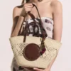 Logo Raffia Crochet Medium Tote Bag Logo Raffia Crochet Medium Tote Bag