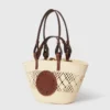 Logo Raffia Crochet Medium Tote Bag Logo Raffia Crochet Medium Tote Bag
