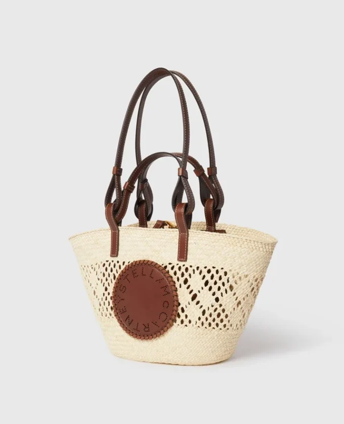 Logo Raffia Crochet Medium Tote Bag Logo Raffia Crochet Medium Tote Bag