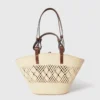 Logo Raffia Crochet Medium Tote Bag Logo Raffia Crochet Medium Tote Bag
