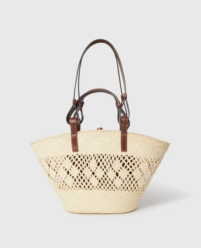 Logo Raffia Crochet Medium Tote Bag Logo Raffia Crochet Medium Tote Bag