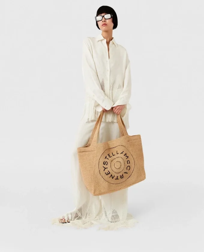 Logo Raffia Large Tote Bag Logo Raffia Large Tote Bag