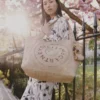 Logo Raffia Large Tote Bag Logo Raffia Large Tote Bag