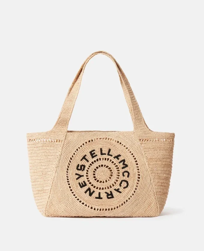 Logo Raffia Medium Tote Bag Logo Raffia Medium Tote Bag